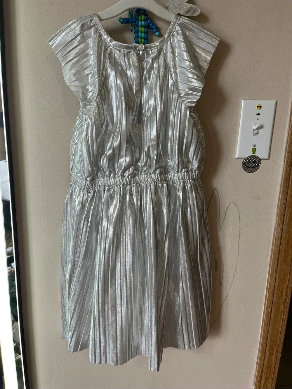OshKosh B'gosh Girls Shimmery Silver Pleated Dress
